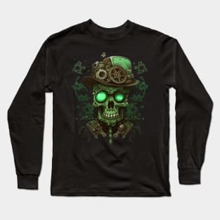 Mechanical skull with hat Long Sleeve T-Shirt